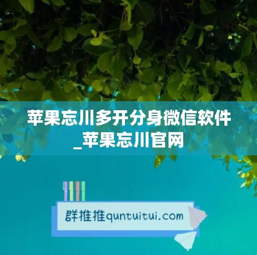 苹果忘川多开分身微信软件_苹果忘川官网-卡益网