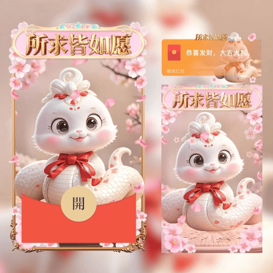 微信红包封面『所求皆如愿』-卡益网