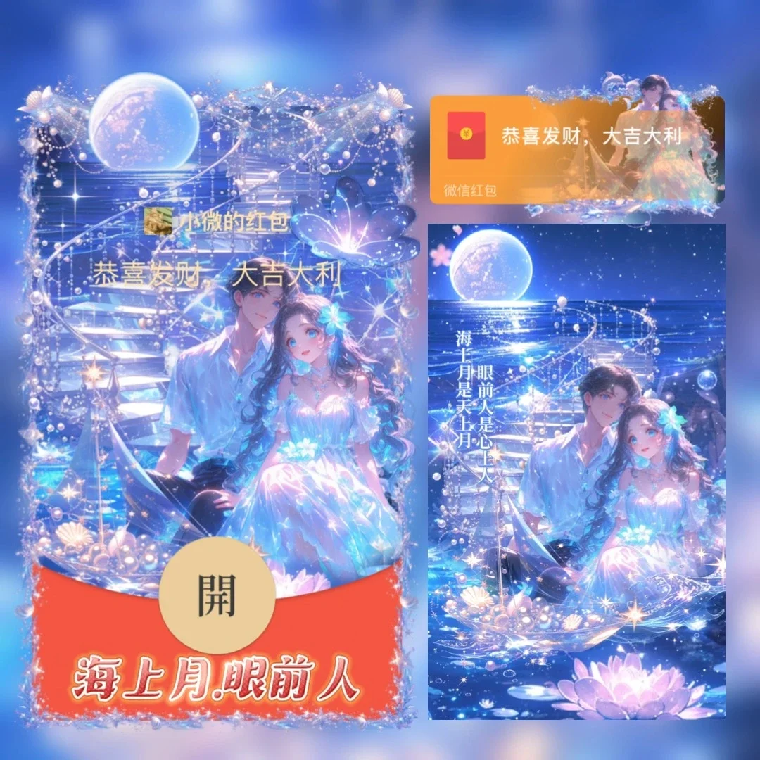 『海上月眼前人』微信红包封面丨官方卡密丨端内兑换丨24小时自助提卡！-卡益网