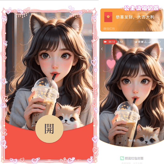 『公主请喝奶茶』微信红包封面丨官方卡密丨端内兑换丨24小时自助提卡！-卡益网