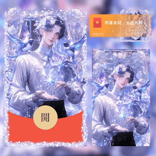『七夕情人节快乐/男』微信红包封面丨官方卡密丨端内兑换丨24小时自助提卡！-卡益网