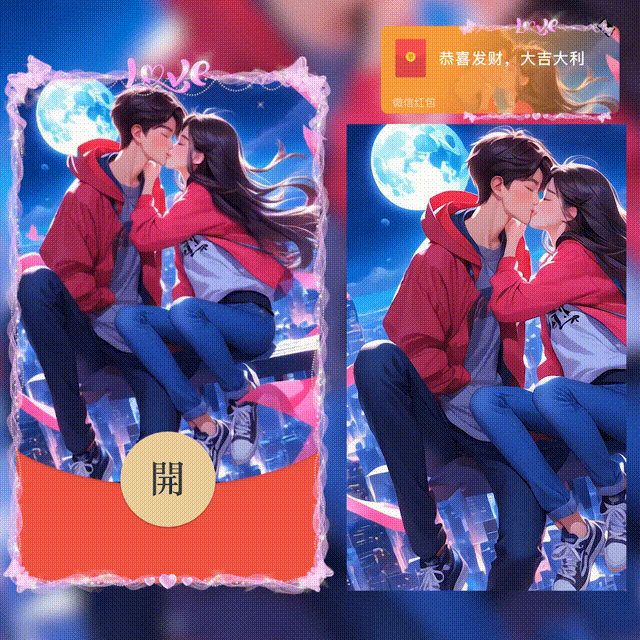 『喜欢你/一起来表白吧/七夕快乐/新版动态』微信红包封面丨官方卡密丨端内兑换丨24小时自助提卡！-卡益网