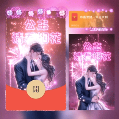 『公主请看烟花/新版动态』微信红包封面丨官方卡密丨端内兑换丨24小时自助提卡！-卡益网