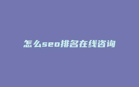 怎么seo排名在线咨询-卡益网