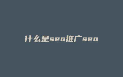 什么是seo推广seo-卡益网