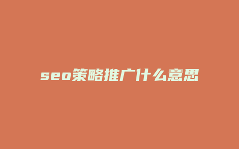 seo策略推广什么意思-卡益网