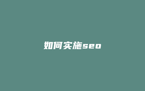 如何实施seo-卡益网
