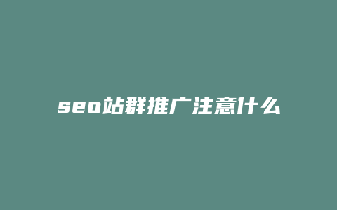 seo站群推广注意什么-卡益网