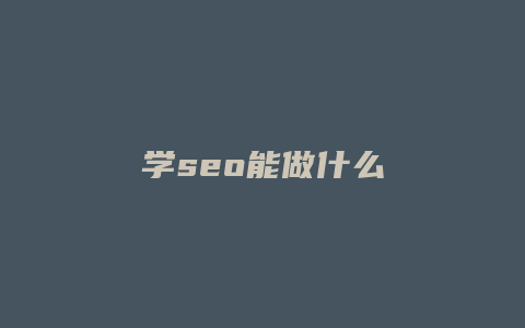 学seo能做什么-卡益网