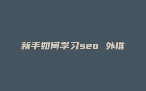 新手如何学习seo 外推-卡益网