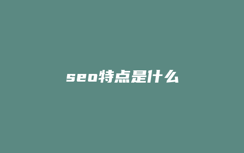seo特点是什么-卡益网