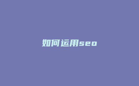 如何运用seo-卡益网