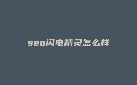 seo闪电精灵怎么样-卡益网