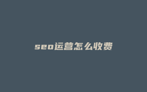 seo运营怎么收费-卡益网