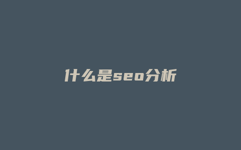 什么是seo分析-卡益网