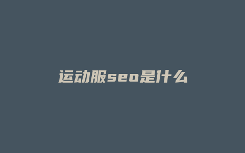 运动服seo是什么-卡益网