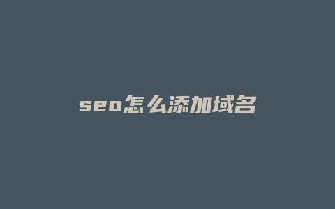 seo怎么添加域名-卡益网