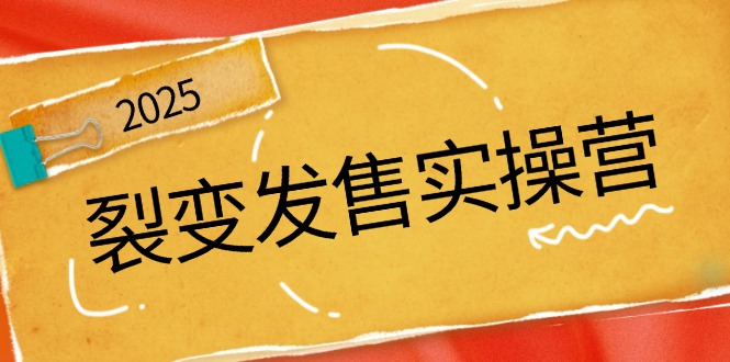 裂变发售实操营，全景解析裂变逻辑，打造动销新玩法，助力私域流量引爆-卡益网