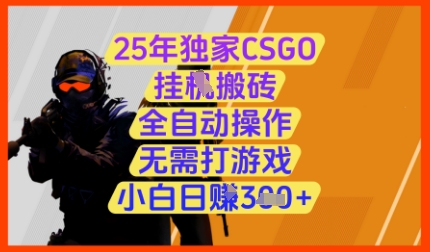 25年独家CSGO挂G搬砖，全自动操作，无需打游戏，小白日入3张+【揭秘】-卡益网