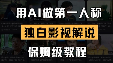 用AI做第一人称独白影视解说，手把手教学，保姆级教程-卡益网