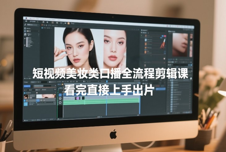 短视频美妆类口播全流程剪辑课，看完直接上手出片-卡益网激活码商城