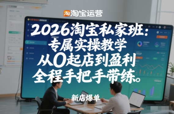 2026淘宝私家班：专属实操教学，从0起店到盈利，全程手把手带练(更新)-卡益网激活码商城