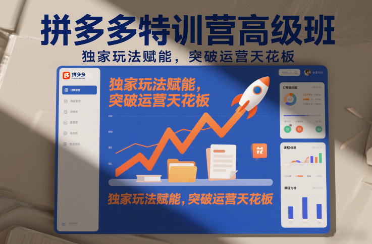 拼多多特训营高阶班，独家玩法赋能，突破运营天花板(更新26年2月)-卡益网激活码商城