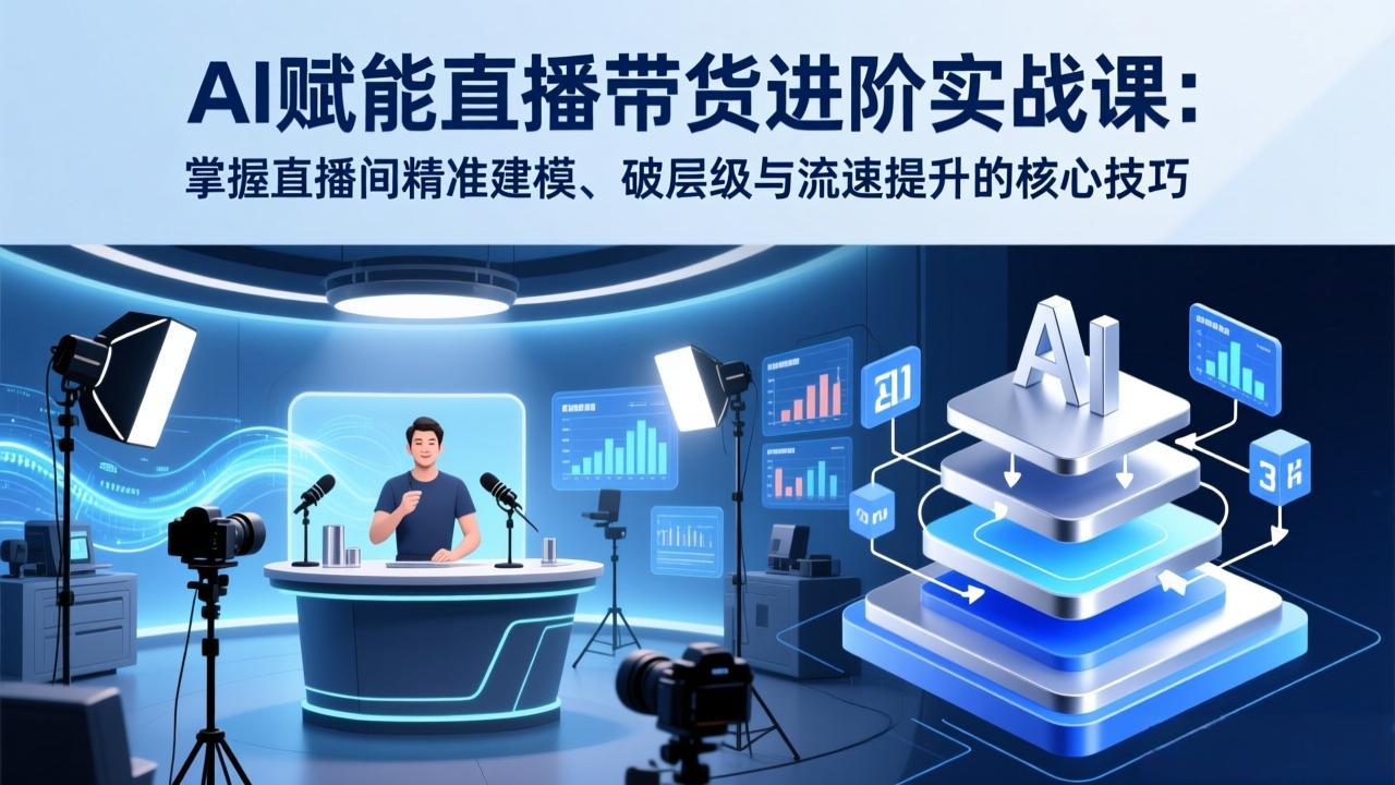 AI赋能直播带货进阶实战课：掌握直播间精准建模、破层级与流速提升的核心技巧-卡益网激活码商城