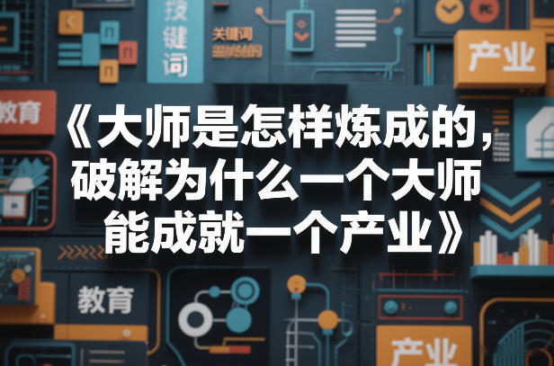 大师是怎样炼成的，破解为什么一个大师，能成就一个产业【电子书】-卡益网激活码商城