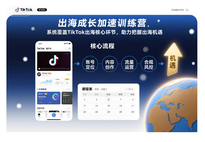 出海成长加速训练营,系统覆盖TikTok出海核心环节,助力把握出海机遇(更新)-卡益网激活码商城