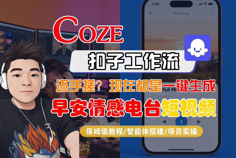【Coze工作流搭建实操教程】【coze】早安情感电台日签视频还在手动做？用扣子工作流自动生成，省时90%-卡益网激活码商城
