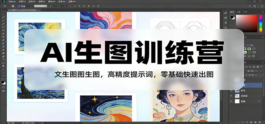 AI生图训练营：文生图图生图，高精度提示词，零基础快速出图-卡益网激活码商城