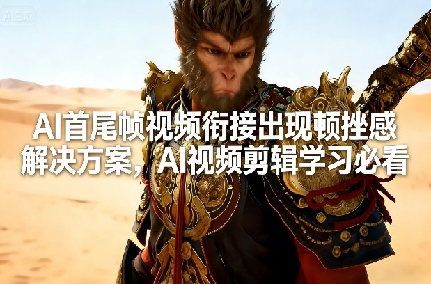 AI首尾帧视频衔接出现顿挫感解决方案，AI视频剪辑学习必看-卡益网激活码商城