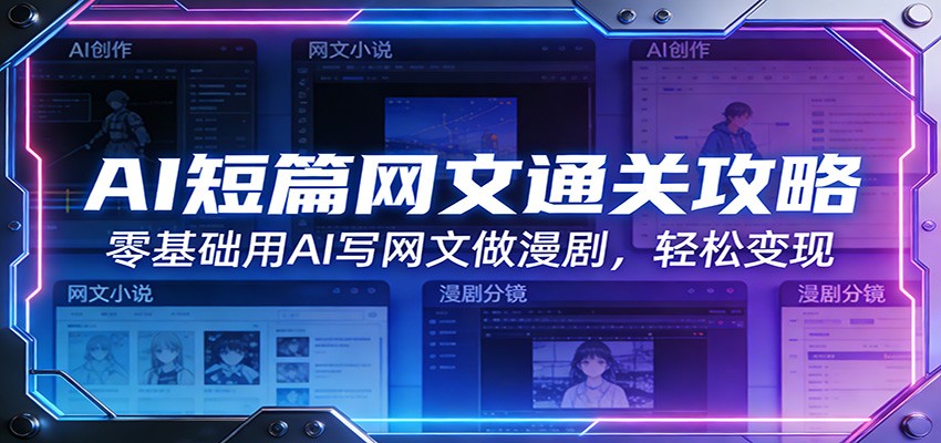 AI短篇网文通关攻略：零基础用AI写网文做漫剧，轻松变现-卡益网激活码商城