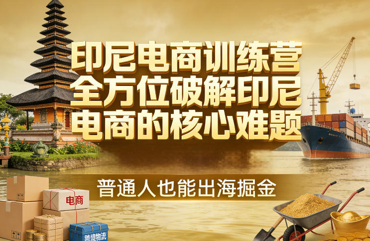 印尼电商训练营，全方位破解印尼电商的核心难题，普通人也能出海掘金-卡益网激活码商城