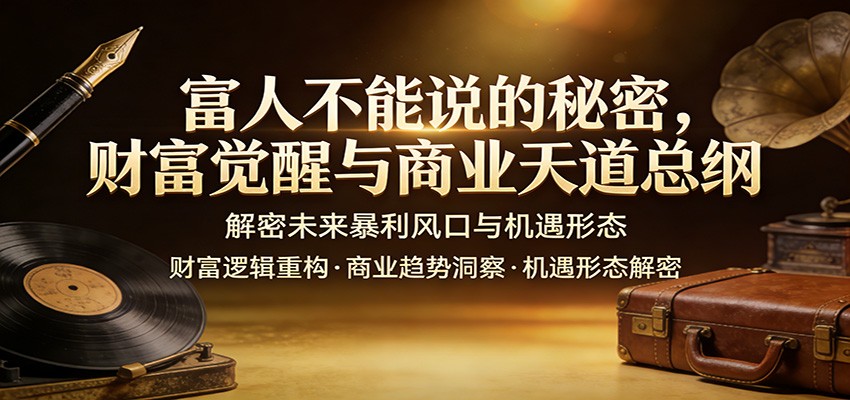 富人不能说的秘密，财富觉醒与商业天道总纲，解密未来暴利风口与机遇形态-卡益网激活码商城