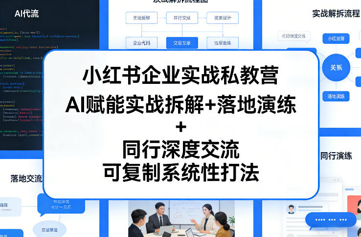 小红书企业实战私教营，AI赋能实战拆解+落地演练+同行深度交流，可复制系统性打法-卡益网激活码商城