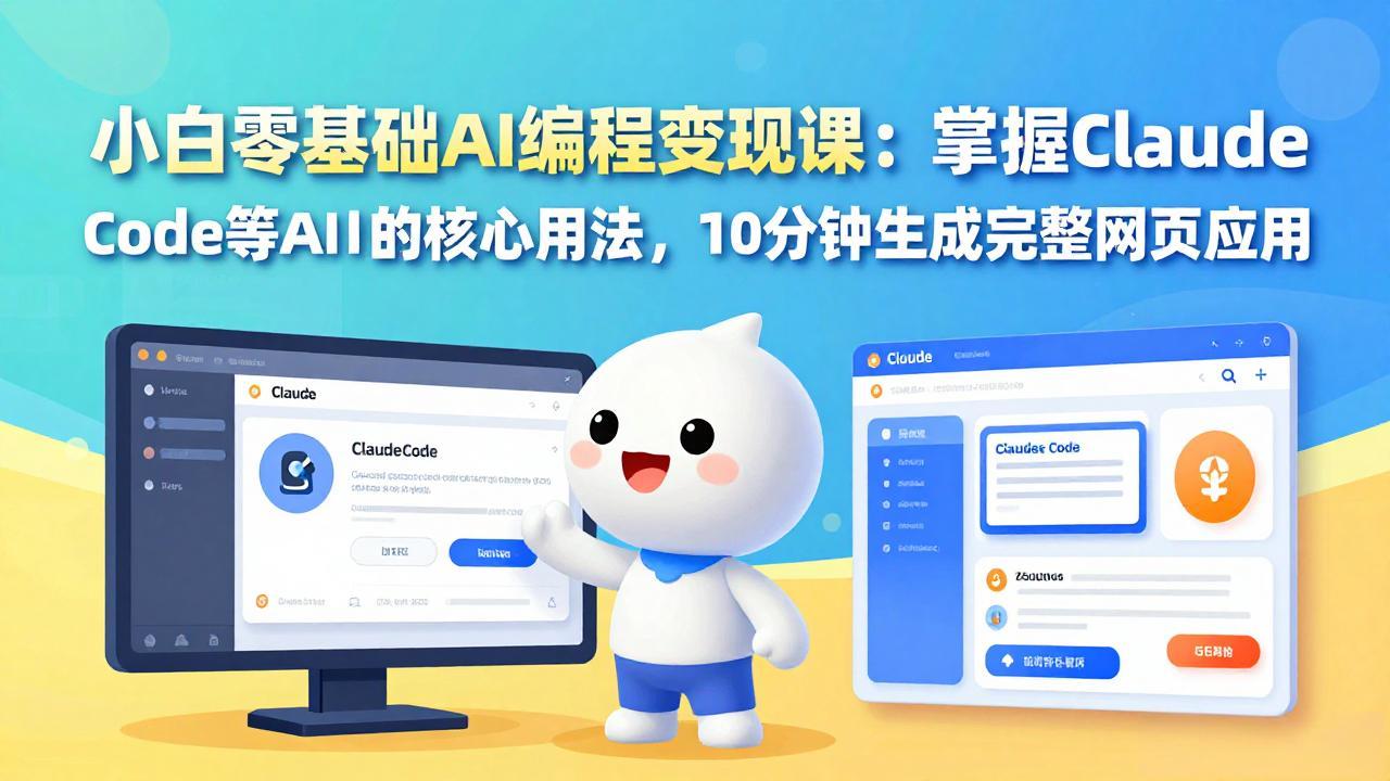 小白零基础AI编程变现课：掌握Claude Code等AI工具的核心用法，10分钟生成完整网页应用-卡益网激活码商城