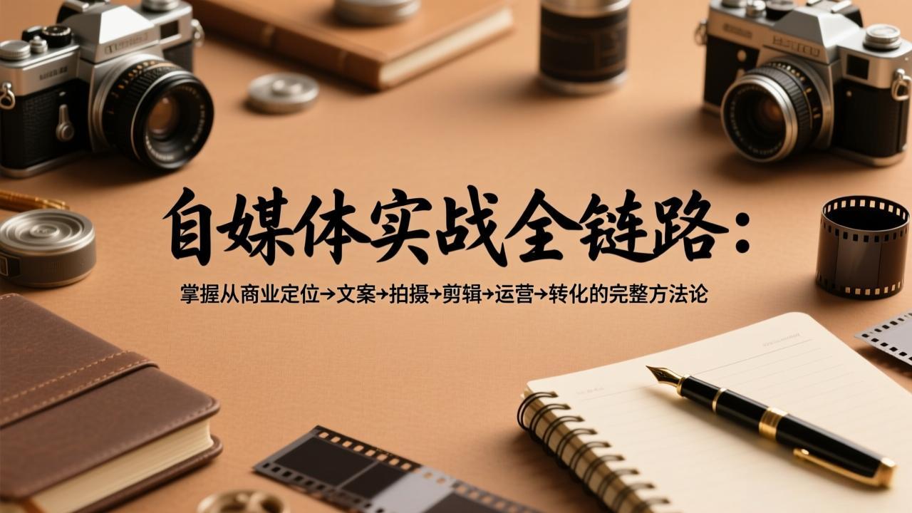 自媒体实战全链路：掌握从商业定位→文案→拍摄→剪辑→运营→转化的完整方法论-卡益网激活码商城