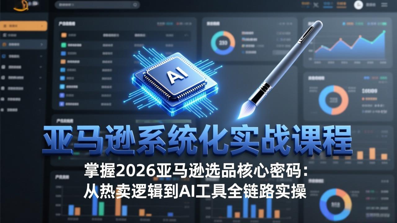 亚马逊系统化实战课-更新3月：2026最新选品方法论，从热卖原因分析到AI作图，提升选品成功率-卡益网激活码商城