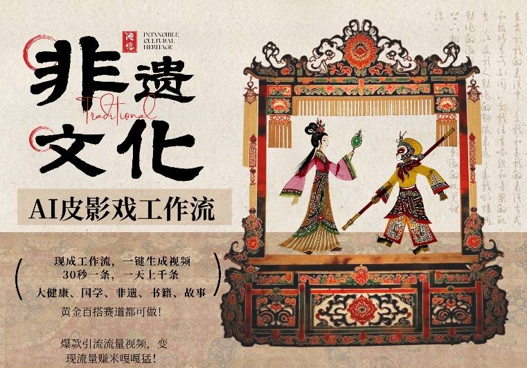 AI一键生成民俗文化非遗皮影戏视频，一刀不剪无需剪辑，30S一条，一天上百条，流量财富嘎嘎猛-卡益网激活码商城