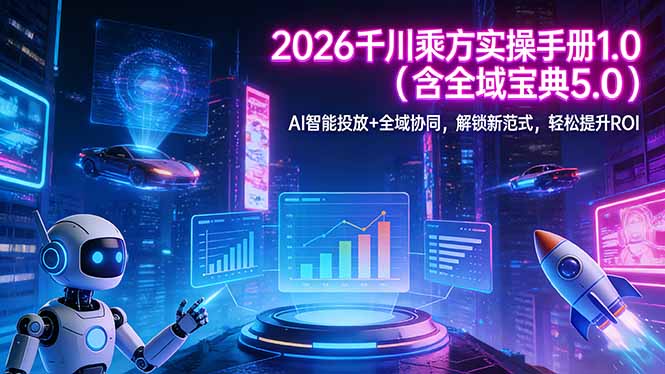 2026 千川乘方实操手册 1.0(含全域宝典 5.0-卡益网激活码商城