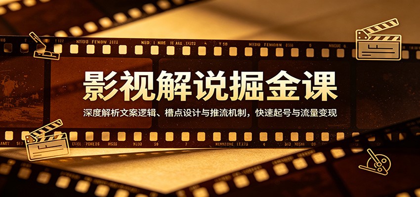 影视解说掘金课:深度解析文案逻辑、槽点设计与推流机制,快速起号与流量变现-卡益网激活码商城