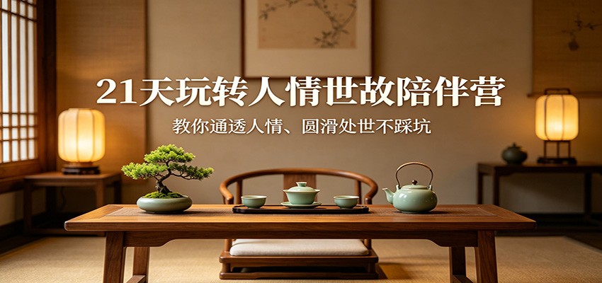 21天玩转人情世故陪伴营：教你通透人情、圆滑处世不踩坑-卡益网激活码商城