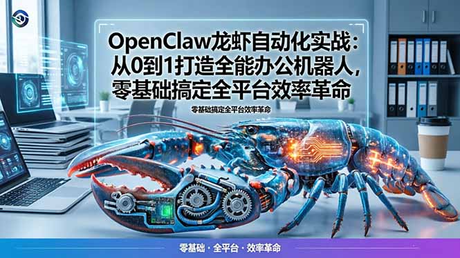 OpenClaw龙虾自动化实战：从0到1打造全能办公机器人，零基础搞定全平台效率革命-卡益网激活码商城