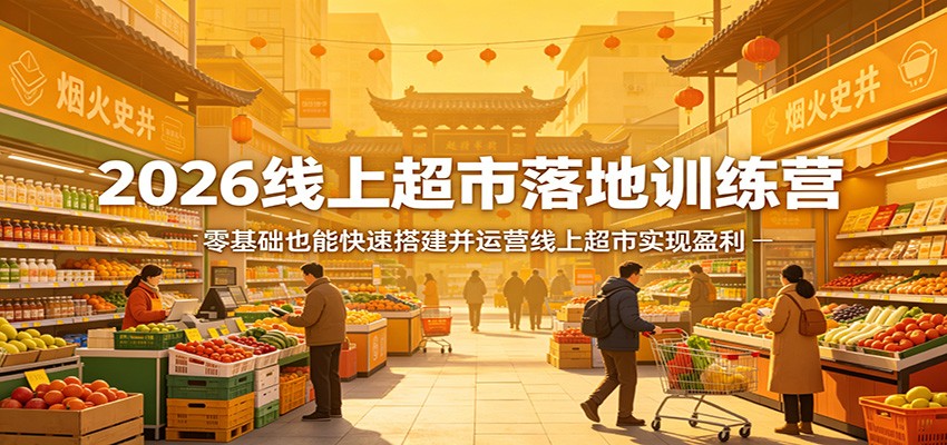 2026线上超市落地训练营,零基础也能快速搭建并运营线上超市实现盈利-卡益网激活码商城