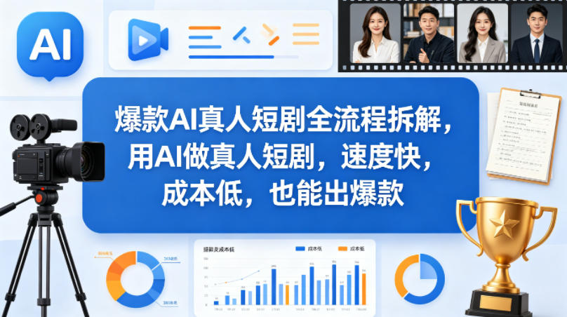 爆款AI真人短剧全流程拆解，用AI做真人短剧，速度快，成本低，也能出爆款-卡益网激活码商城