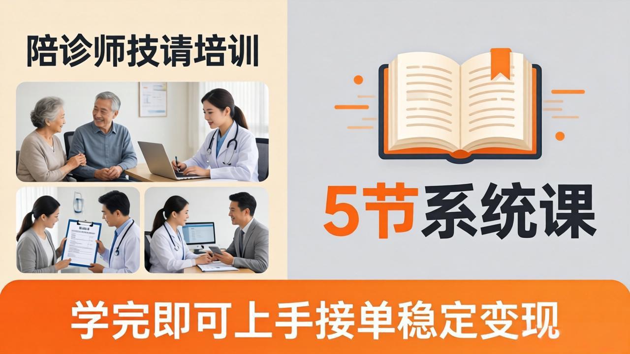 想做陪诊师不知从何下手？5节系统课教你掌握核心技能，学完即可上手接单稳定变现-卡益网激活码商城