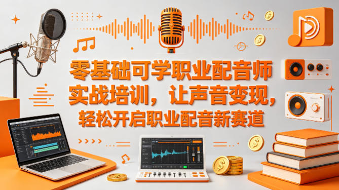 零基础可学职业配音师实战培训，让声音变现，轻松开启职业配音新赛道-卡益网激活码商城