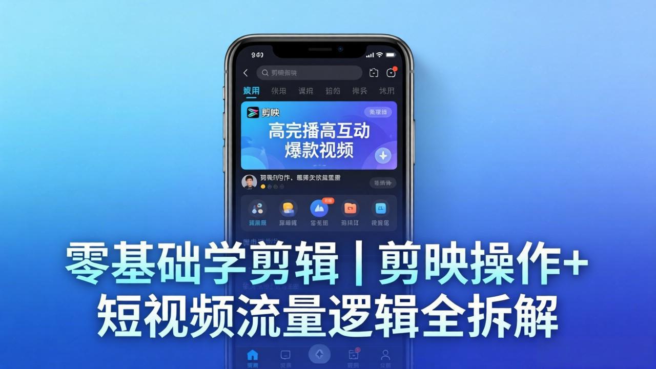 【零基础学剪辑】剪映操作+短视频流量逻辑全拆解｜手把手教你剪出高完播高互动爆款视频-卡益网激活码商城